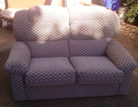2 seater sofa reupholstered after