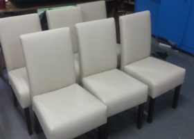 Set of white chairs